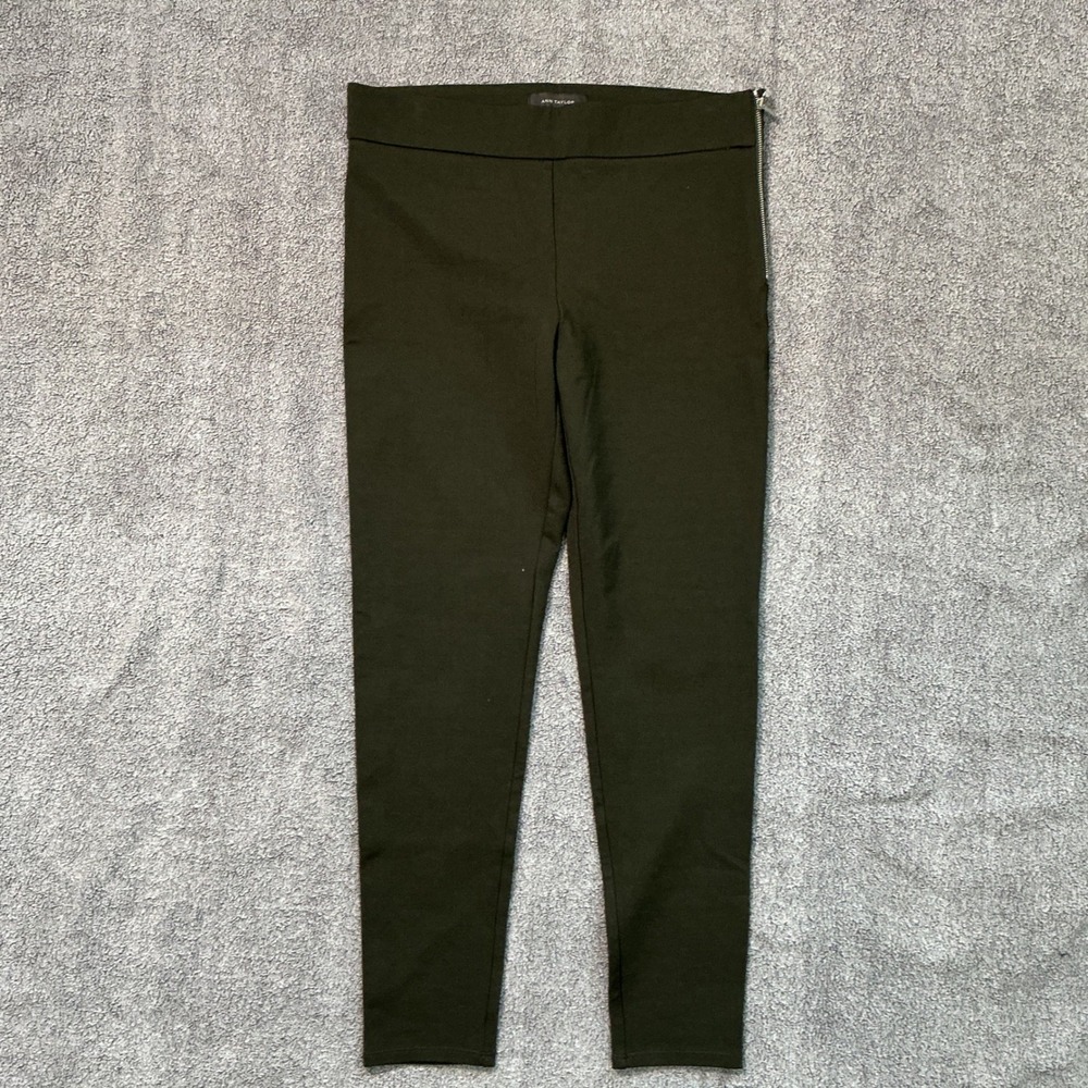 Ann Taylor Womens 8 Olive Green Side Zip Ponte Ankle Pants NWT 25778465